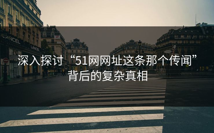 深入探讨“51网网址这条那个传闻”背后的复杂真相