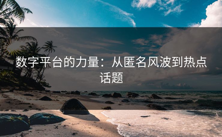 数字平台的力量:从匿名风波到热点话题 数字平台的力量:从匿名风波到热点话题